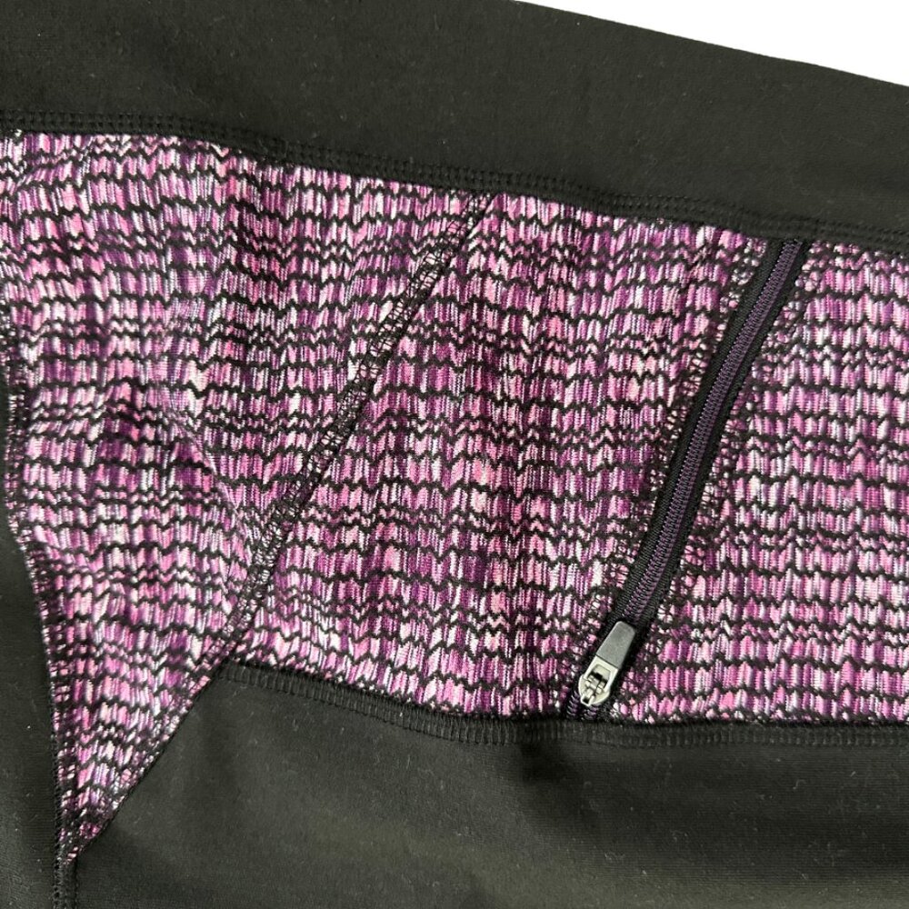 Z by Zobha black with purple accents leggings size Large - Picture 6 of 8